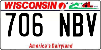 WI license plate 706NBV
