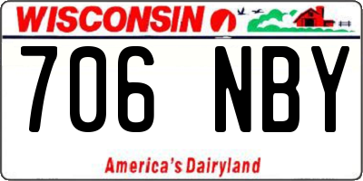 WI license plate 706NBY