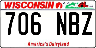 WI license plate 706NBZ