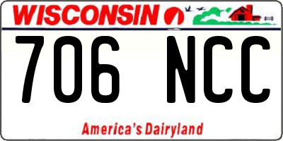 WI license plate 706NCC