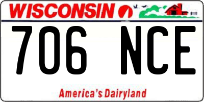 WI license plate 706NCE