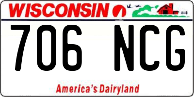 WI license plate 706NCG