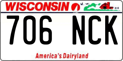 WI license plate 706NCK
