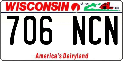 WI license plate 706NCN