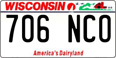 WI license plate 706NCO