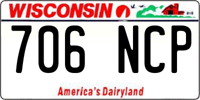 WI license plate 706NCP