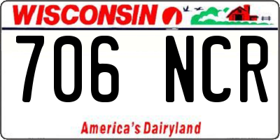 WI license plate 706NCR