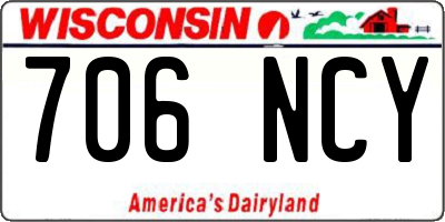 WI license plate 706NCY