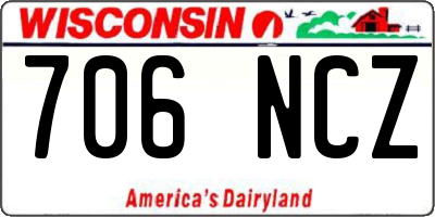 WI license plate 706NCZ
