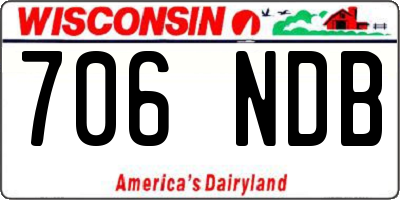 WI license plate 706NDB