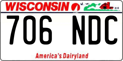 WI license plate 706NDC