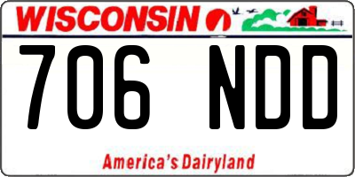 WI license plate 706NDD