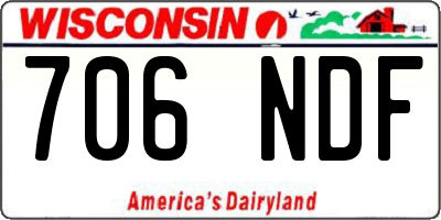 WI license plate 706NDF