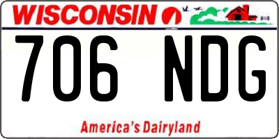 WI license plate 706NDG