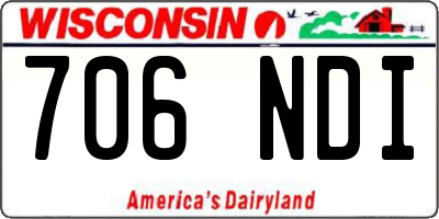 WI license plate 706NDI