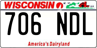 WI license plate 706NDL