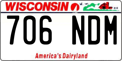 WI license plate 706NDM