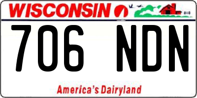WI license plate 706NDN