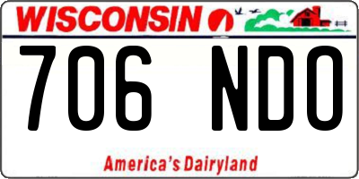 WI license plate 706NDO