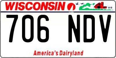 WI license plate 706NDV