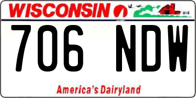 WI license plate 706NDW