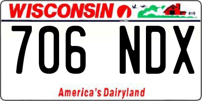 WI license plate 706NDX
