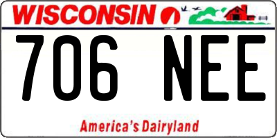 WI license plate 706NEE
