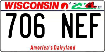 WI license plate 706NEF