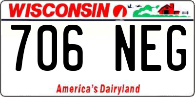WI license plate 706NEG
