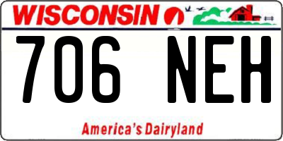 WI license plate 706NEH