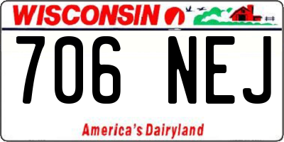 WI license plate 706NEJ