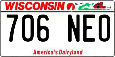 WI license plate 706NEO