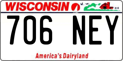 WI license plate 706NEY