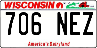 WI license plate 706NEZ
