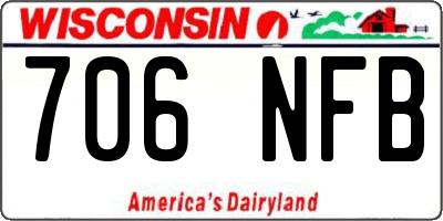 WI license plate 706NFB