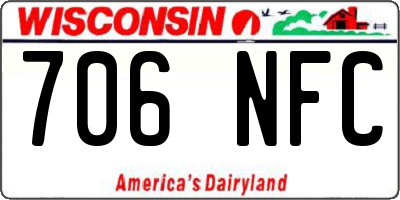 WI license plate 706NFC