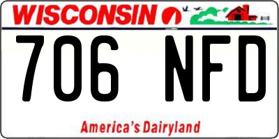 WI license plate 706NFD