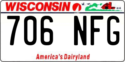 WI license plate 706NFG