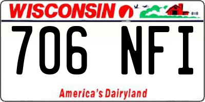 WI license plate 706NFI