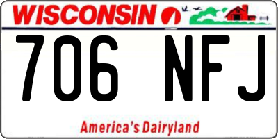 WI license plate 706NFJ