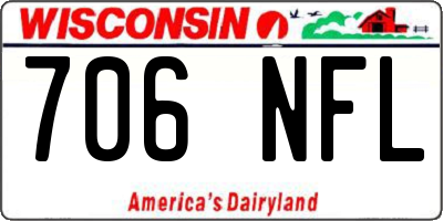 WI license plate 706NFL