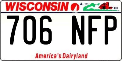 WI license plate 706NFP