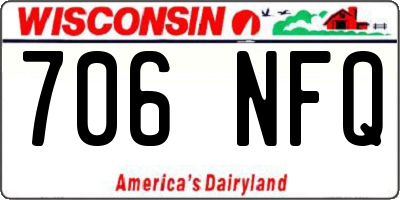 WI license plate 706NFQ