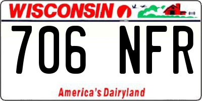 WI license plate 706NFR
