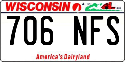 WI license plate 706NFS
