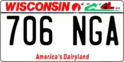 WI license plate 706NGA