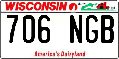 WI license plate 706NGB