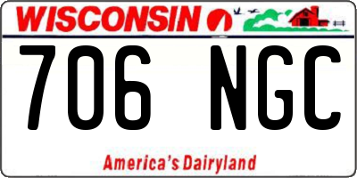 WI license plate 706NGC