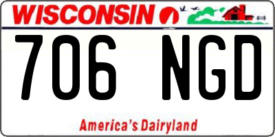 WI license plate 706NGD