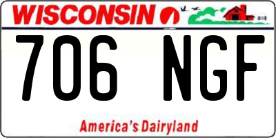 WI license plate 706NGF